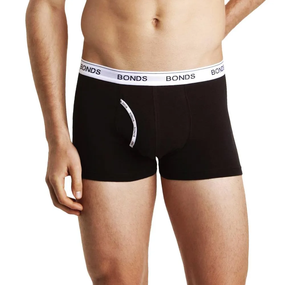 12 X Bonds Mens Guyfront Trunks Underwear Black / Grey Stripe