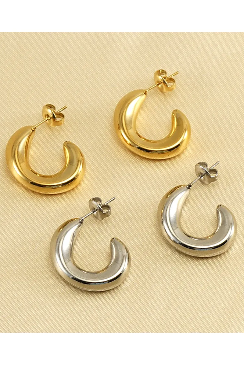 18K GOLD PLATED STAINLESS STEEL EARRINGS, SIZE