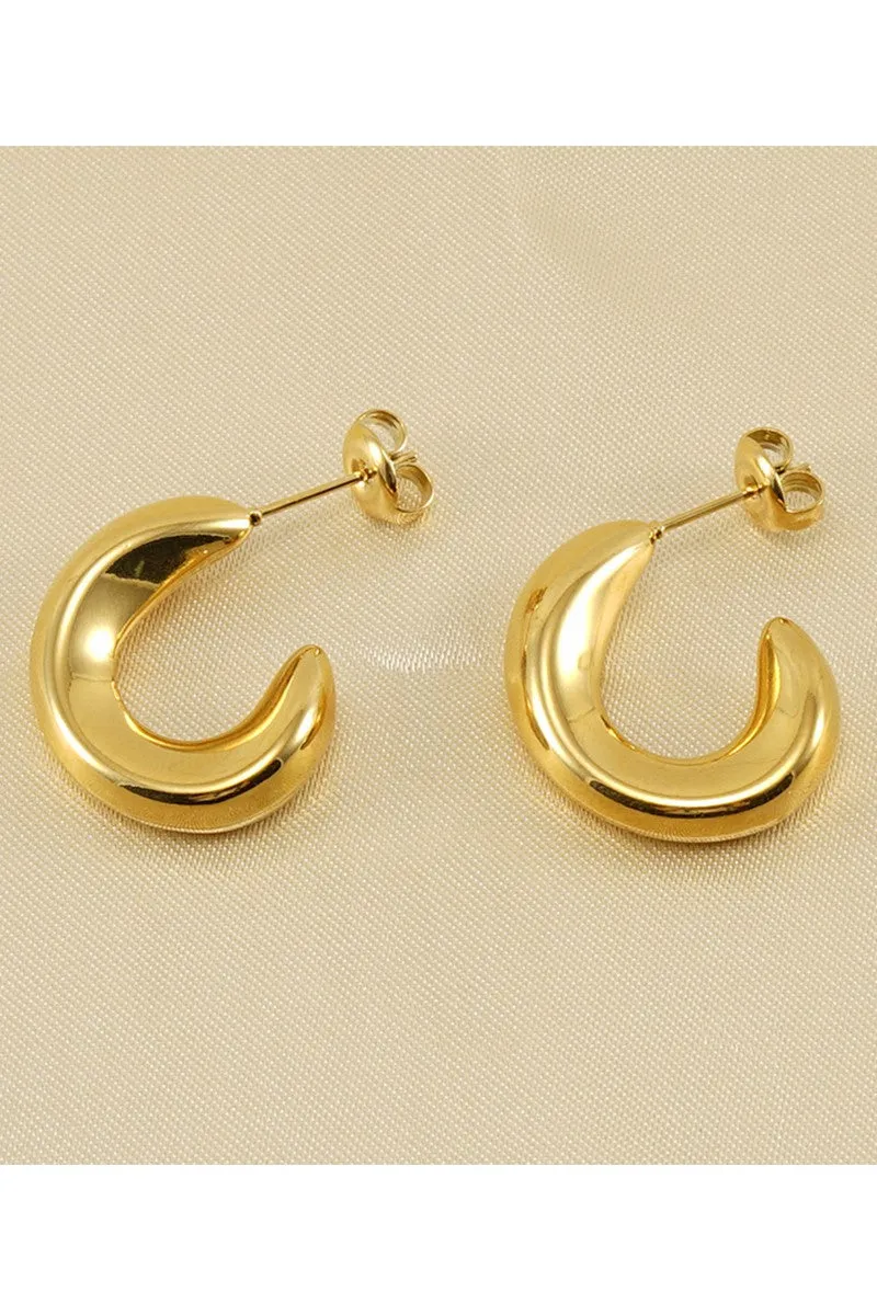 18K GOLD PLATED STAINLESS STEEL EARRINGS, SIZE