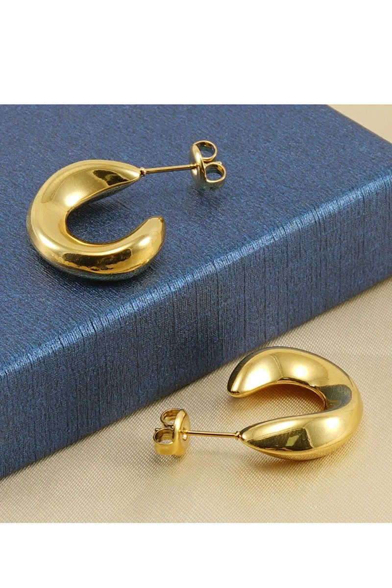 18K GOLD PLATED STAINLESS STEEL EARRINGS, SIZE