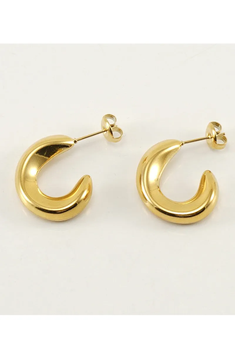 18K GOLD PLATED STAINLESS STEEL EARRINGS, SIZE