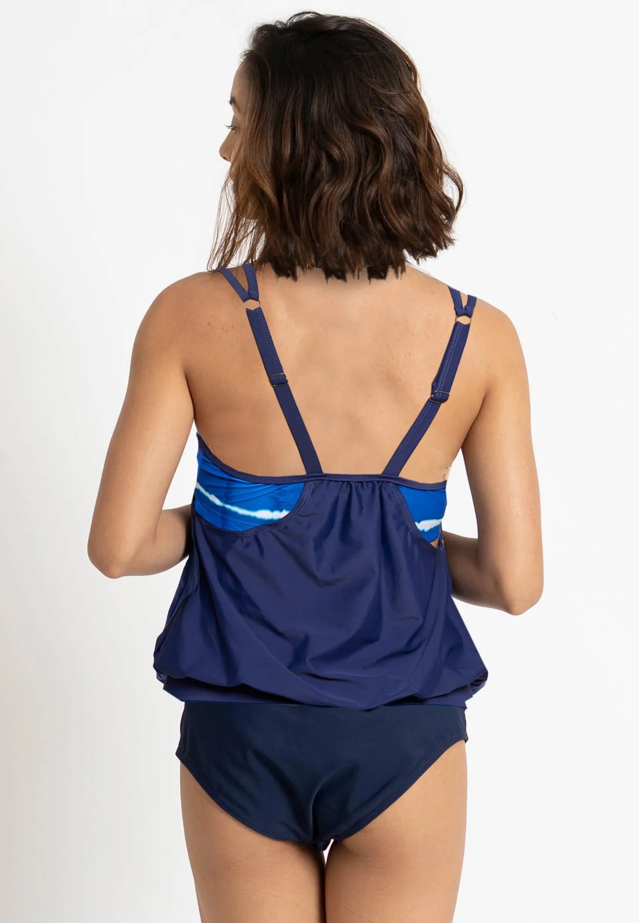 2-in-1 Blouson Tankini Top