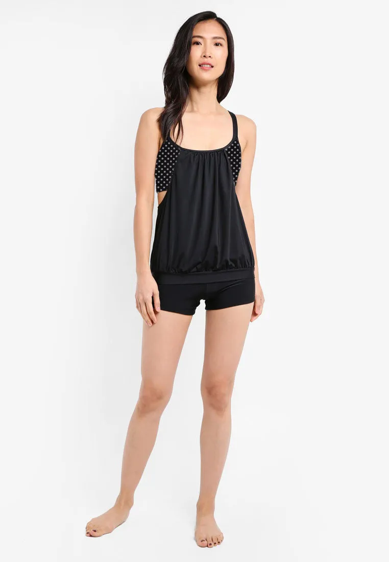 2-in-1 Blouson Tankini Top