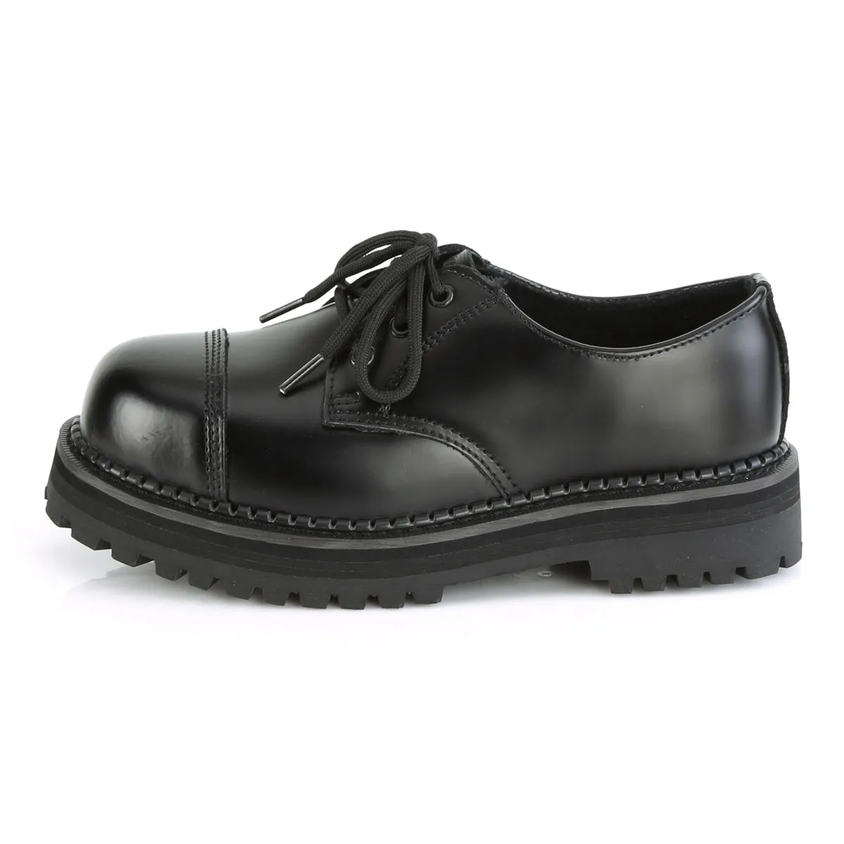 3 Eyelet RIOT-03 Black Leather