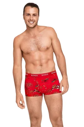 6 x Mens Bonds Guyfront Trunks Underwear Red Lucky Dragon