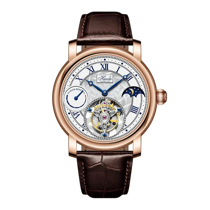 80H Power Reserve Manual Flying Tourbillon Mechanical Watch for Men