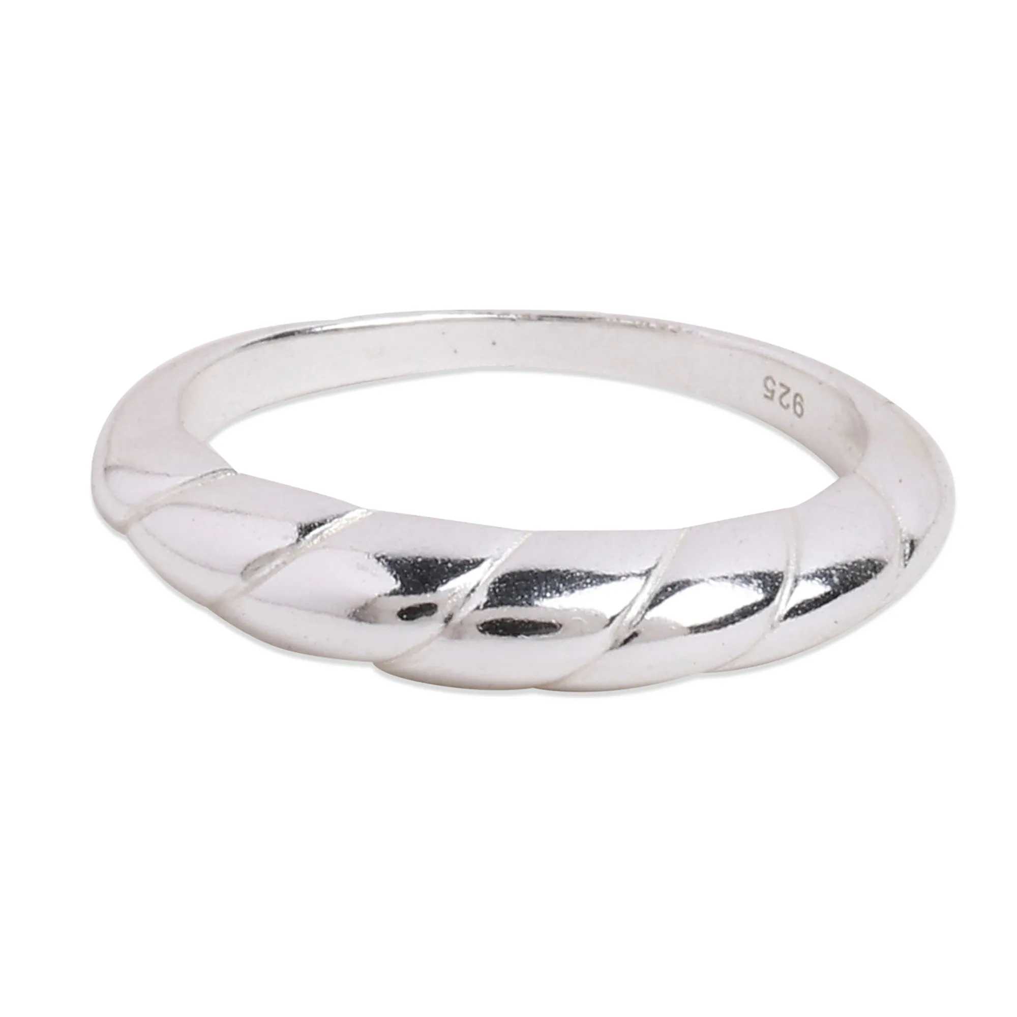 925 Pure Sterling Silver Croissant Ring For Women-Medium