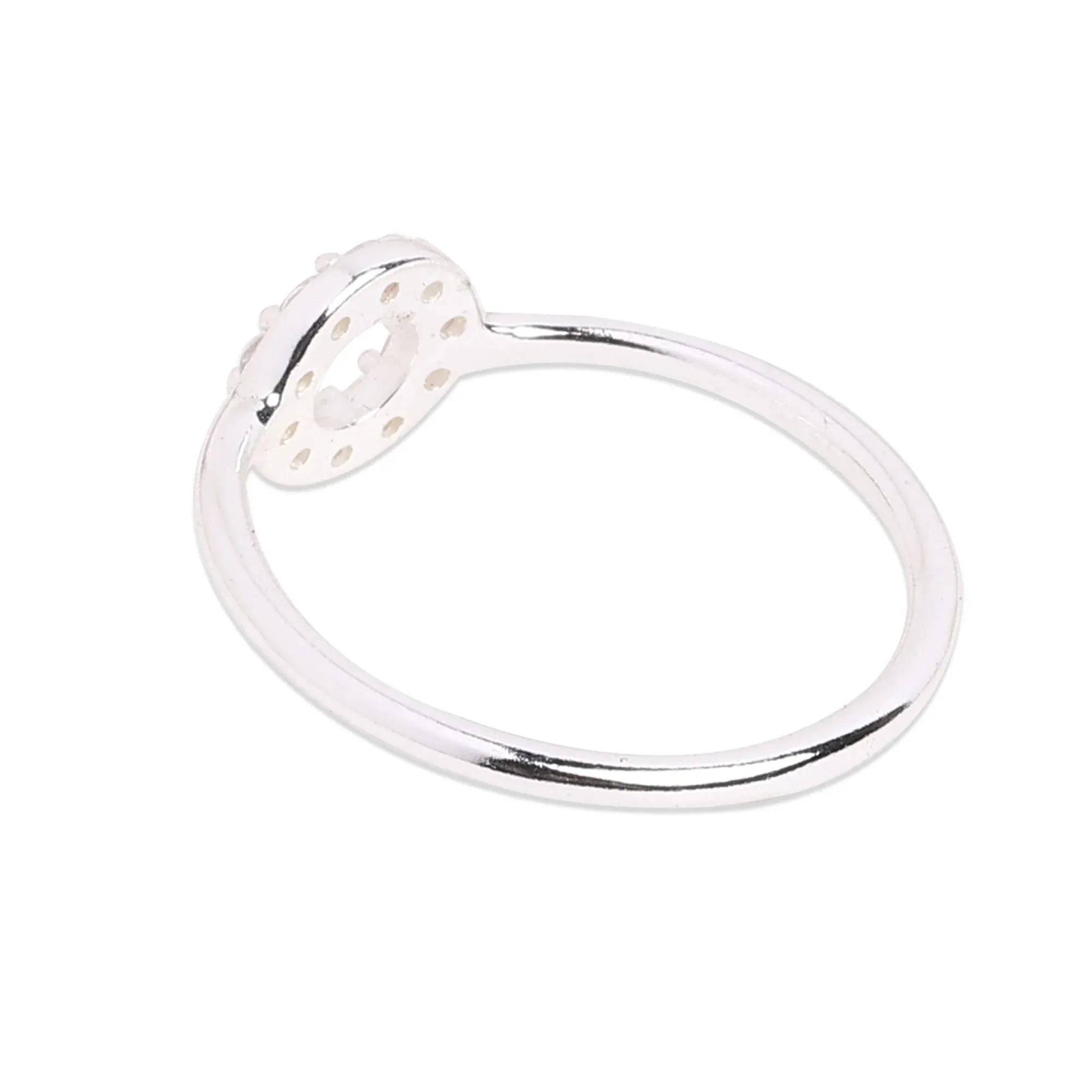 925 Pure Sterling Silver Sparkle Circle Ring For Women-Medium