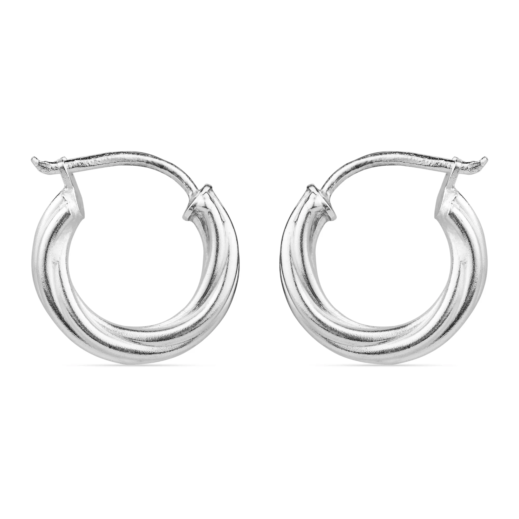 925 Pure Sterling Silver Twisted Hoops Earrings For Women