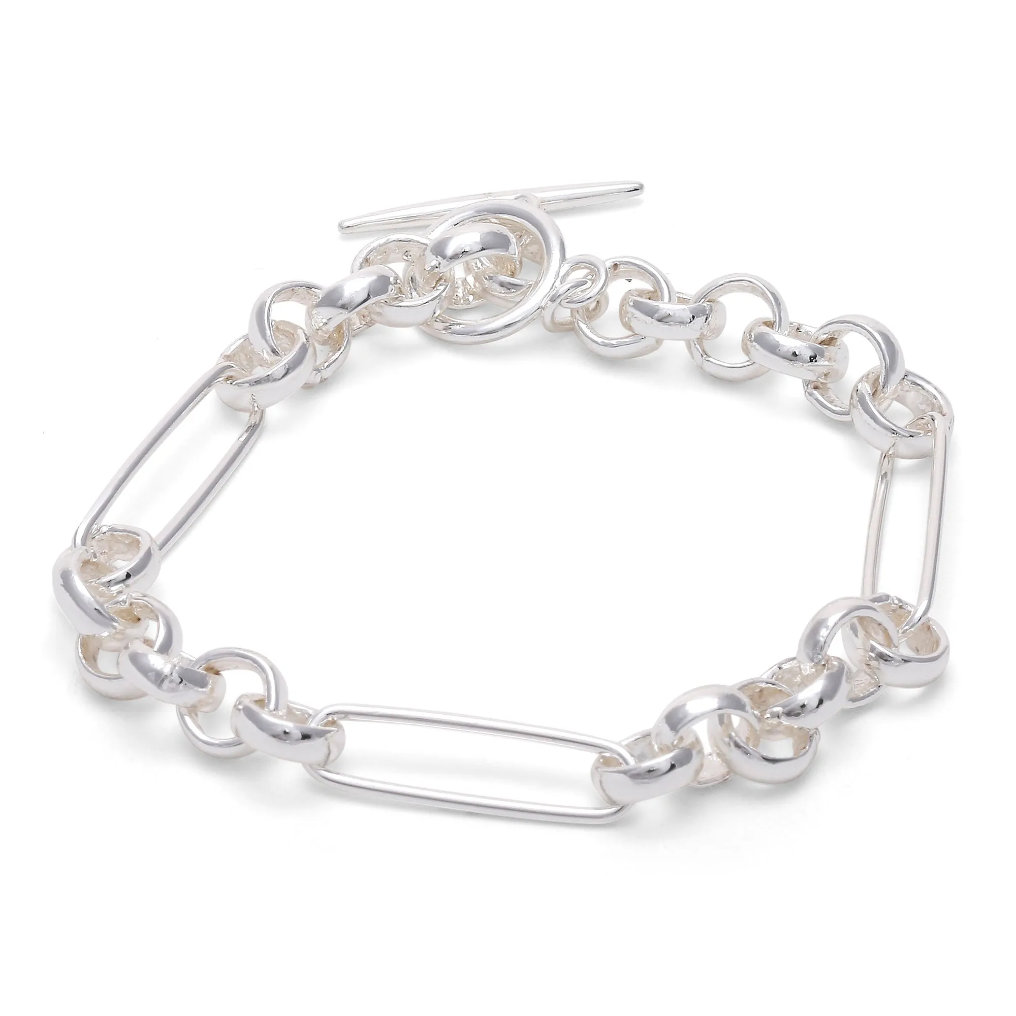 925 Pure Sterling St Silver Plated Belcher Bracelet  For Women By Accessorize London