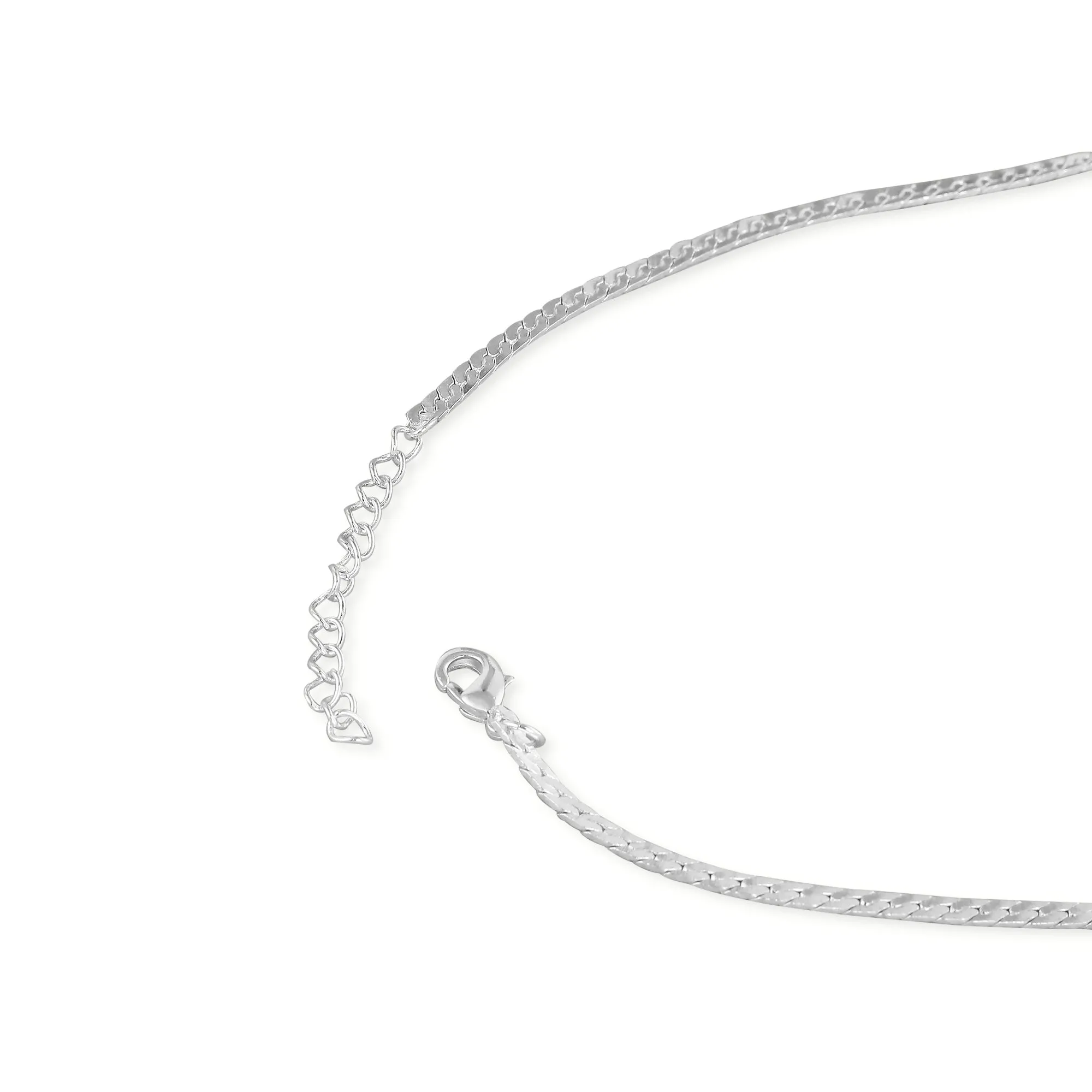 925 Pure Sterling St Silver Plated Flat Chain Necklace  For Women By Accessorize London