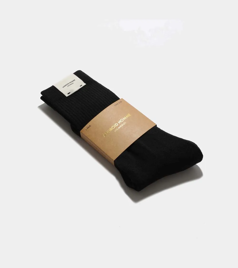 AH Label Crew Sock | Black AHA231-07