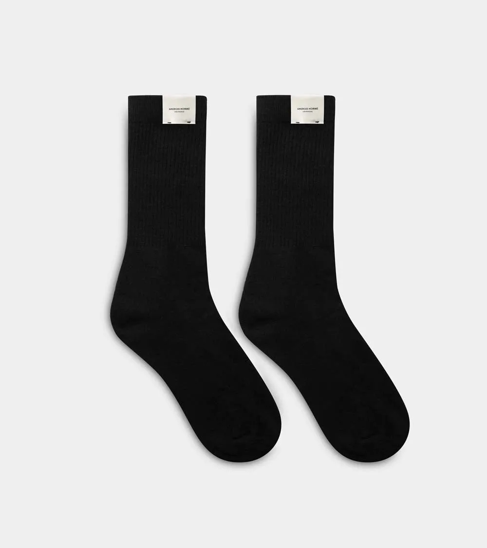 AH Label Crew Sock | Black AHA231-07