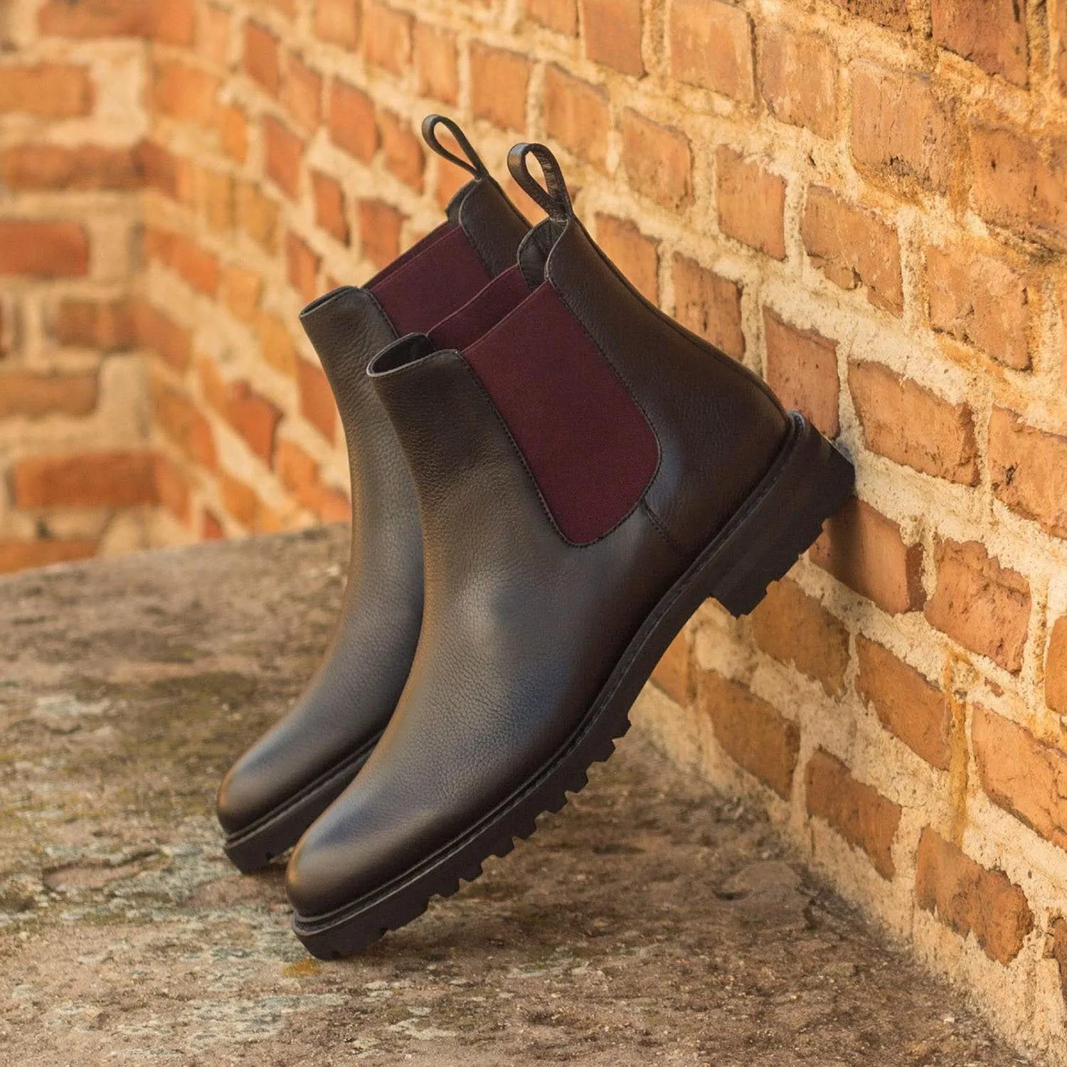 Ambrogio Bespoke Custom Women's Custom Made Shoes Brown Full Grain Leather Chelsea Boots (AMBW1022)