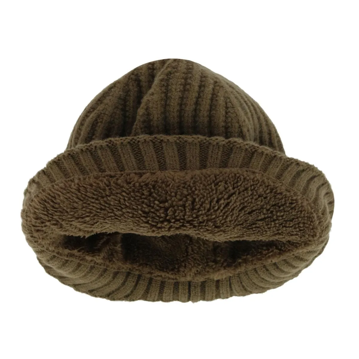 Angela & William Men's Sherpa Lined Cable Knit Winter Beanie with Ear Flap