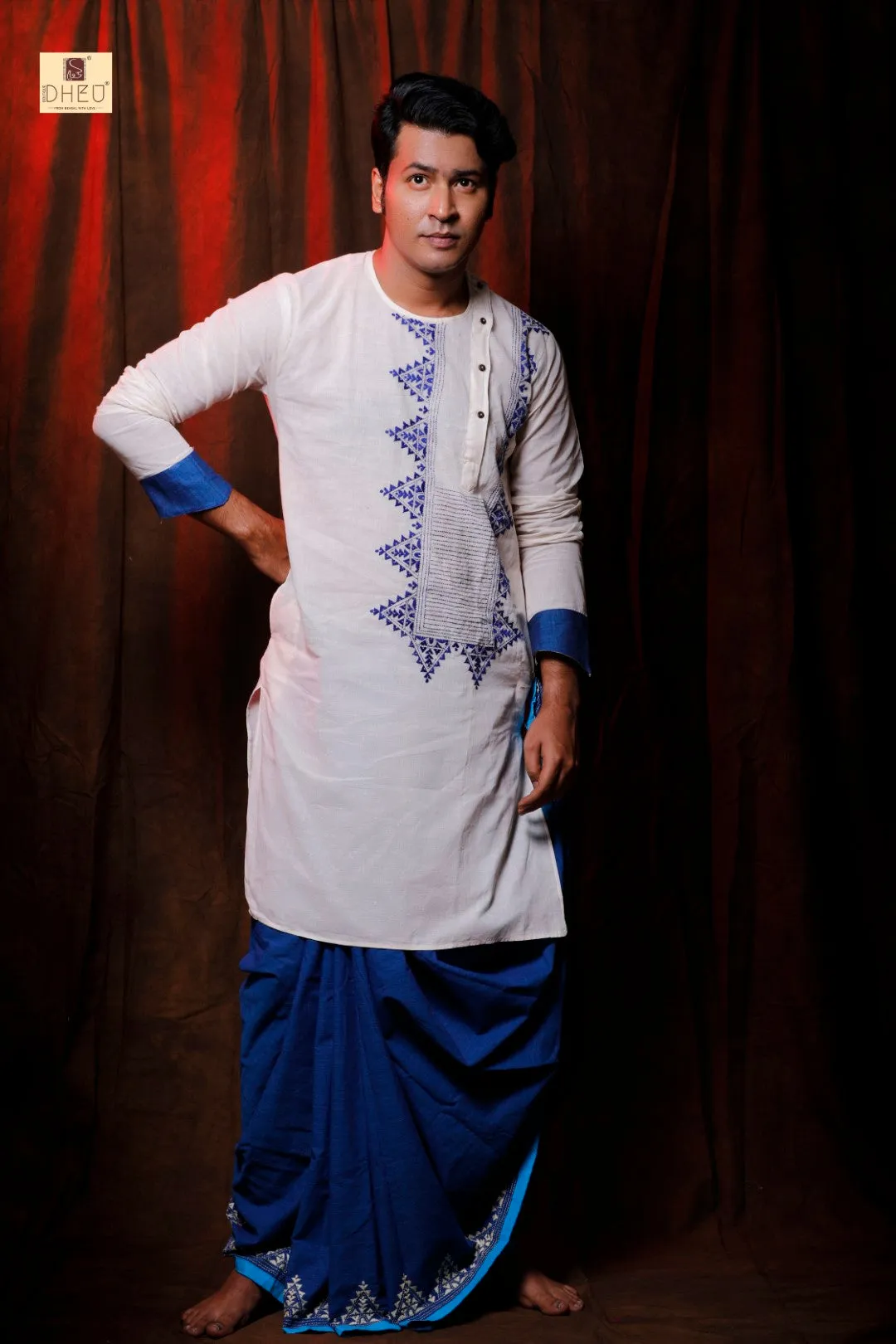 Anirban's Choice Dheu Designer Kurta-Dhoti(Optional)Set