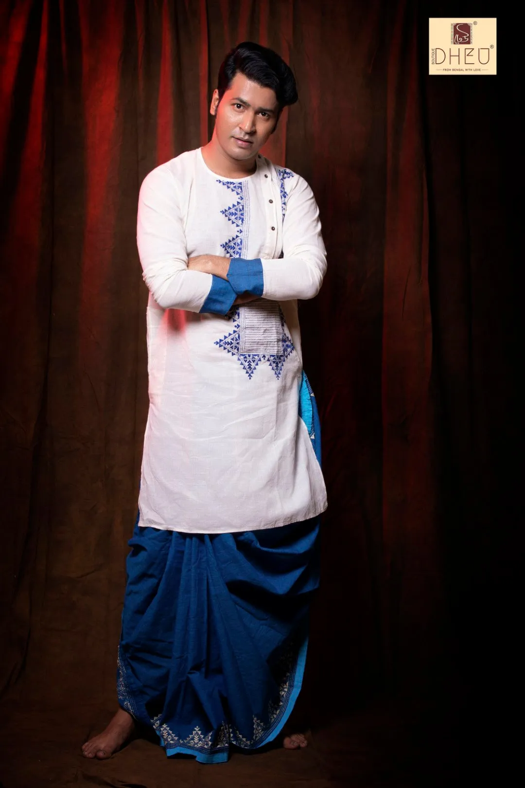 Anirban's Choice Dheu Designer Kurta-Dhoti(Optional)Set