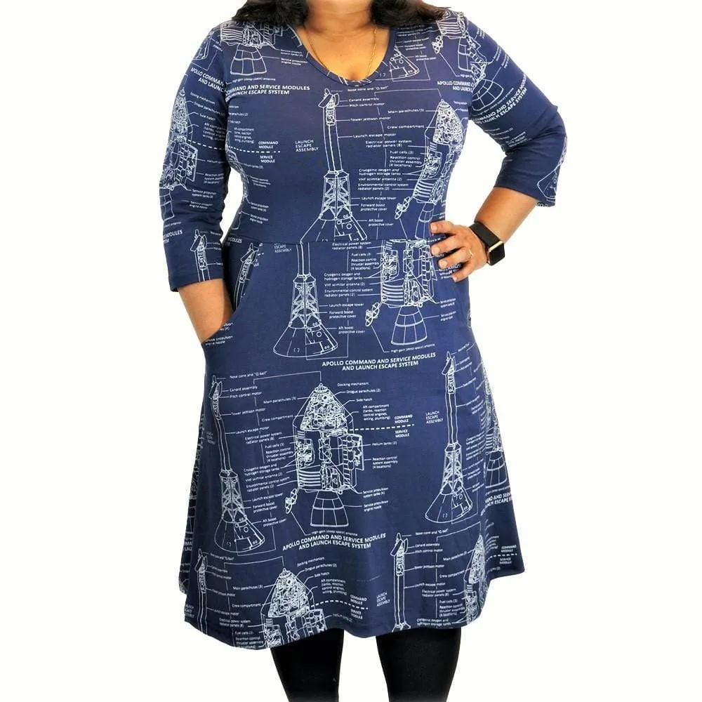 Apollo Blueprint All-Over-Print Rosalind Dress