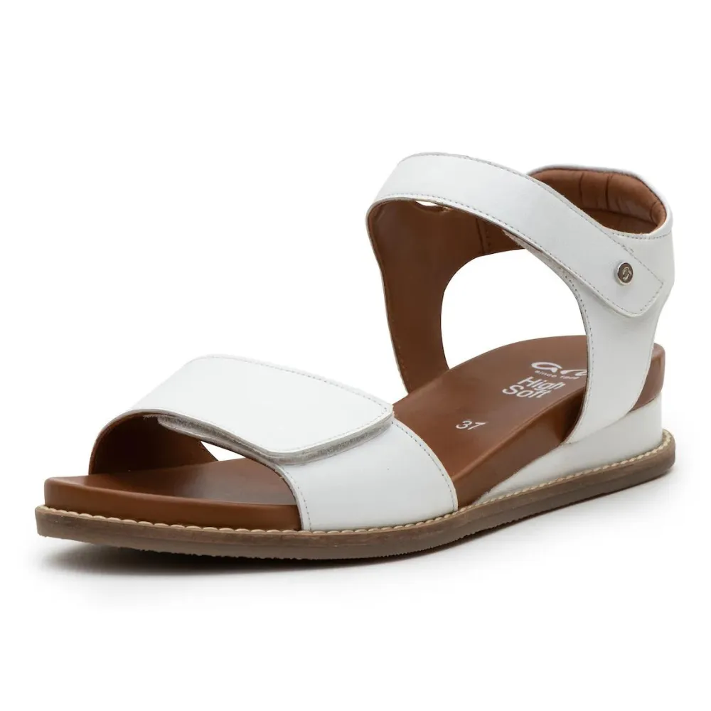 Ara Kaia White Soft Nappa Wedge Sandal (Women's)