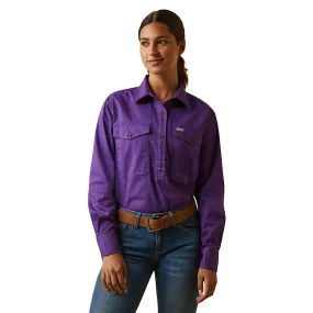 Ariat Womens Half Button L/S Workshirt Purple