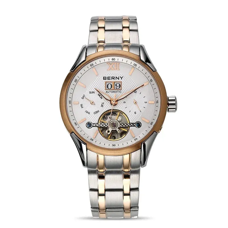 Automatic Men 5ATM Waterproof Luminous Hands Stainless steel Calendar Clock Luxury Watch Wristwatch