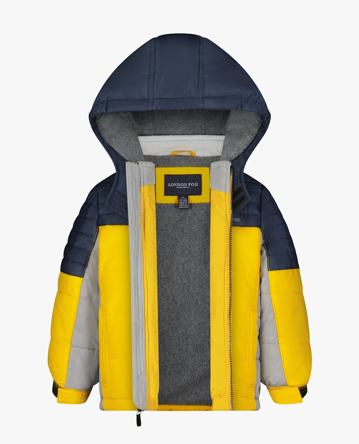 BABY BOYS ZIP-FRONT MID WEIGHT SPORTS PUFFER