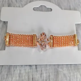 Bhavi Jewels Austrian Stone Rose Gold Plated Fashionable Bracelet For Girls and Women