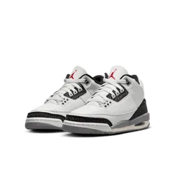 Big Kid's Jordan 3 Retro - SUMMIT WHITE/FIRE RED-CEMENT GREY-BLACK