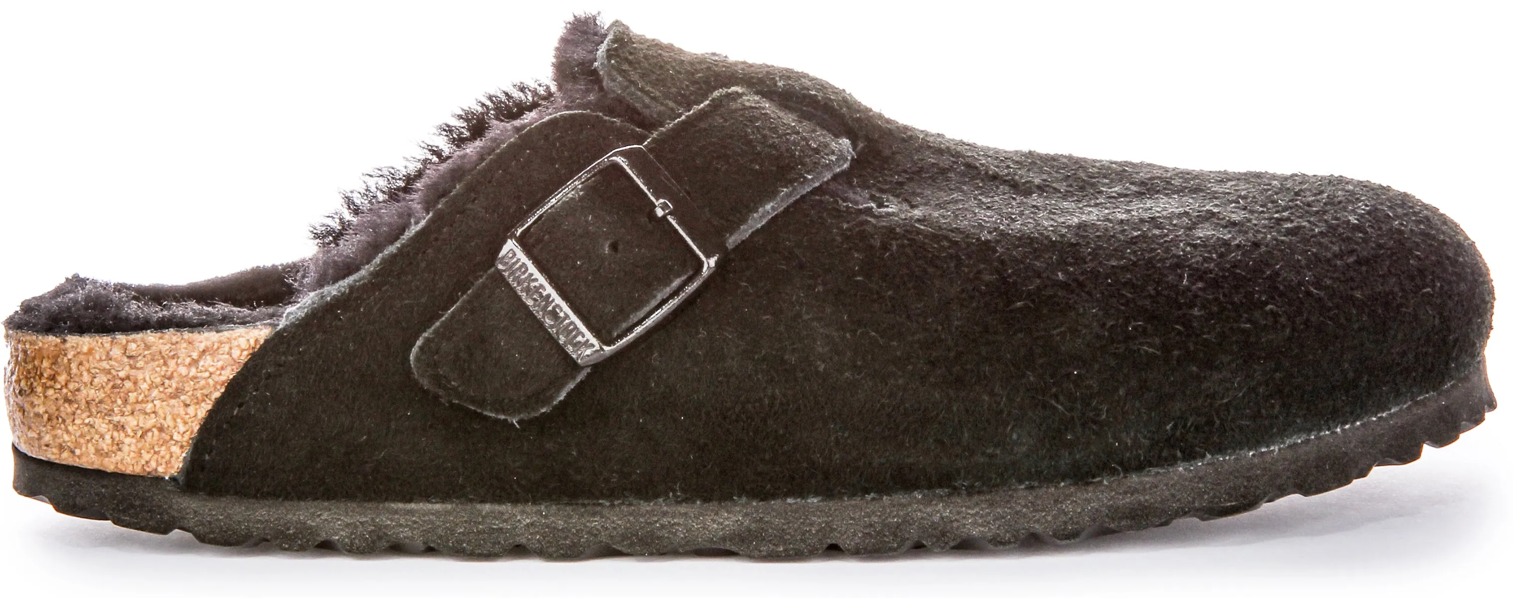 Birkenstock Boston Sherling In Black | Narrow Fit