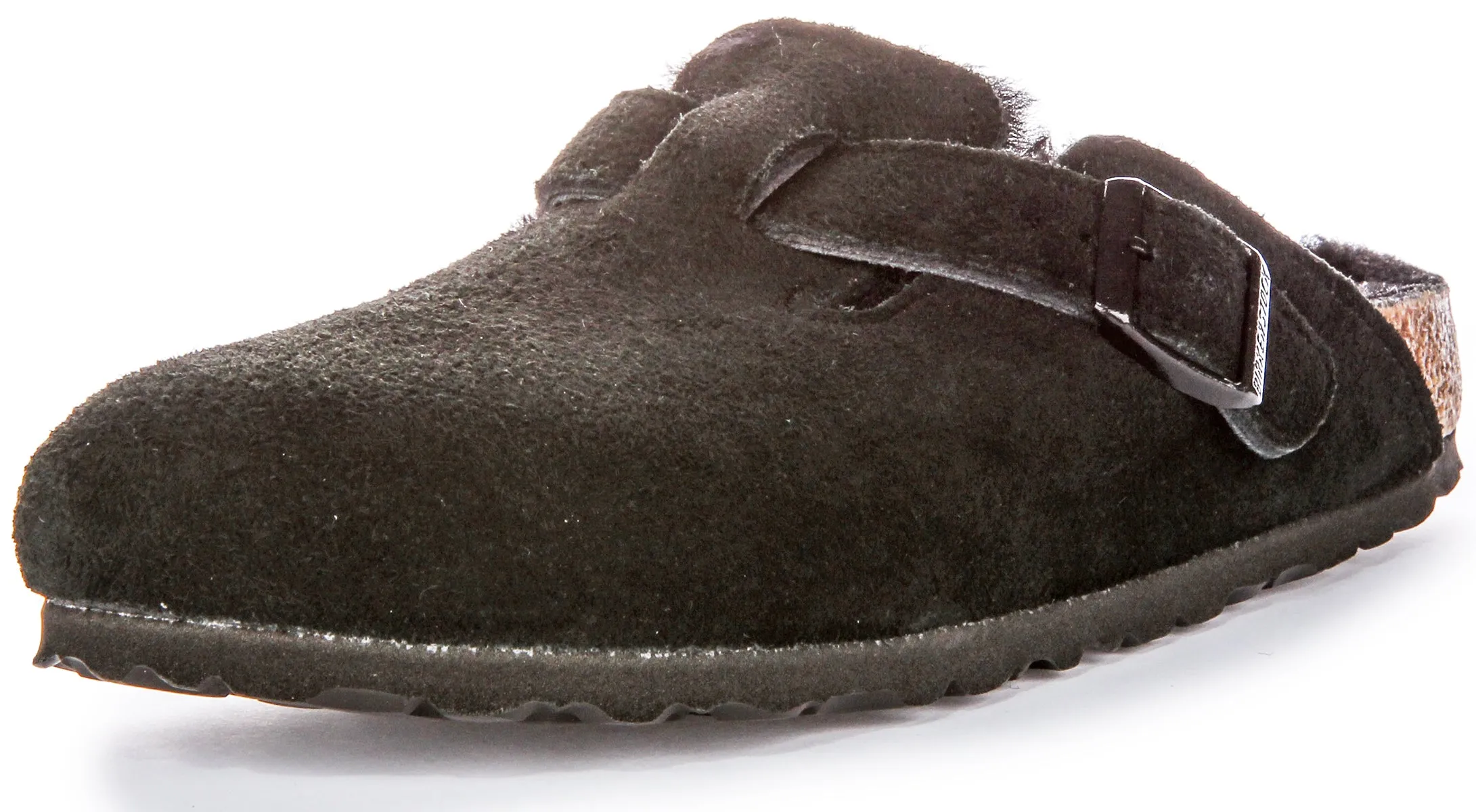 Birkenstock Boston Sherling In Black | Narrow Fit