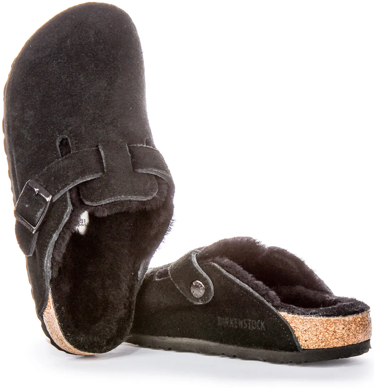 Birkenstock Boston Sherling In Black | Narrow Fit