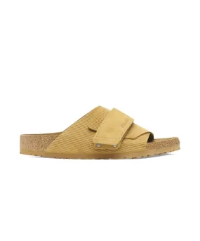 Birkenstock Kyoto Corduroy Embossed Suede Leather Cork Brown Sandals