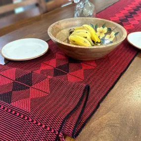 Black & Red Arrowhead Handwoven Table Runner