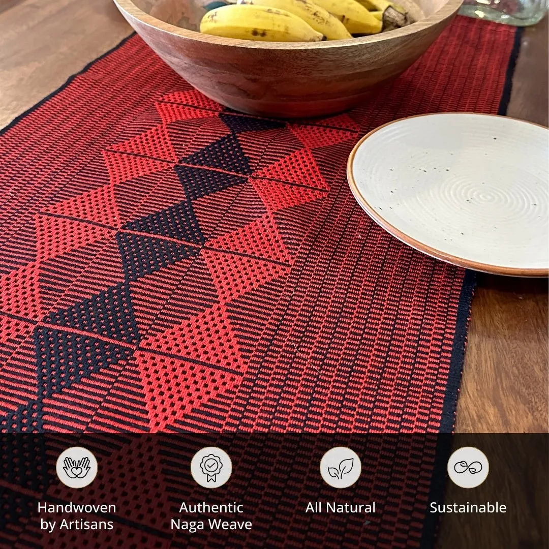 Black & Red Arrowhead Handwoven Table Runner