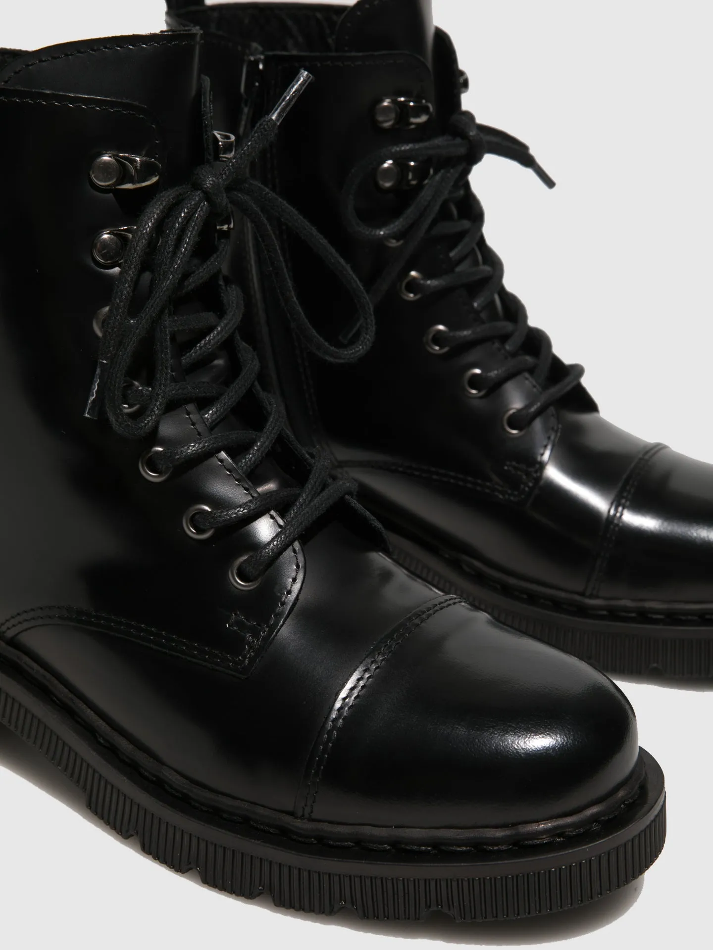 Black Lace-up Ankle Boots