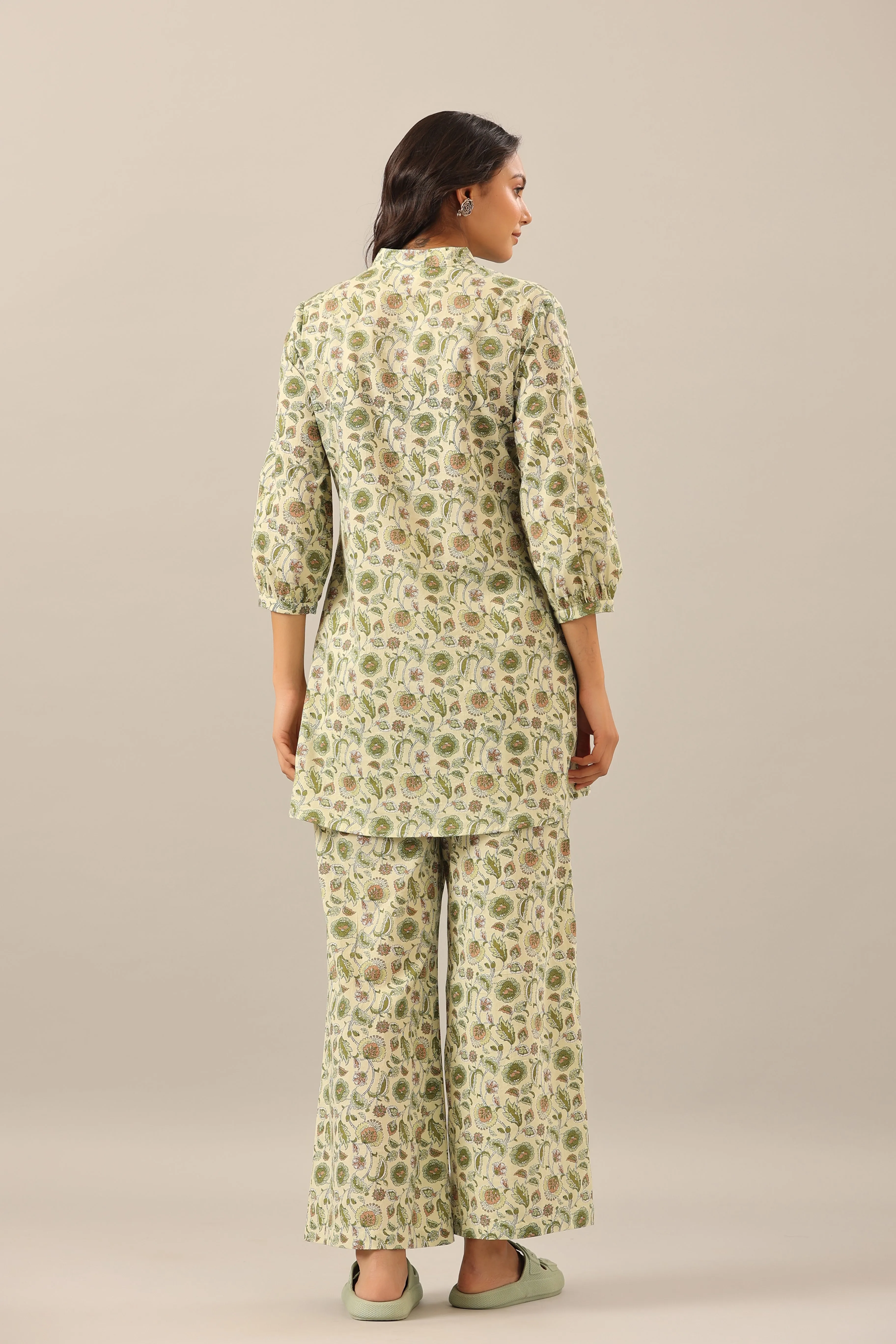 Bloom Garden Green Cotton Co-ord Lounge Set