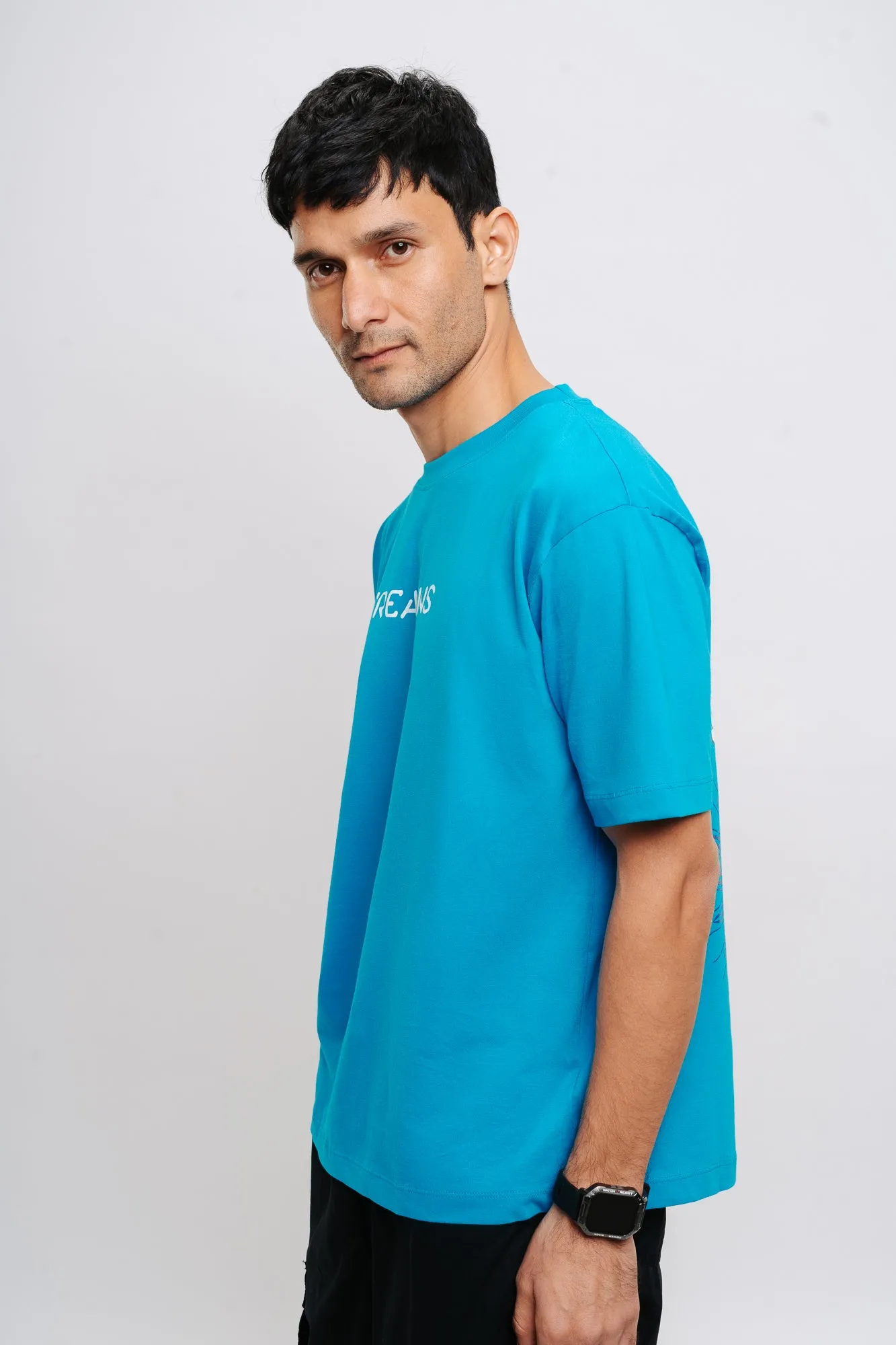 Blue Fly Away Men's Oversized Tees