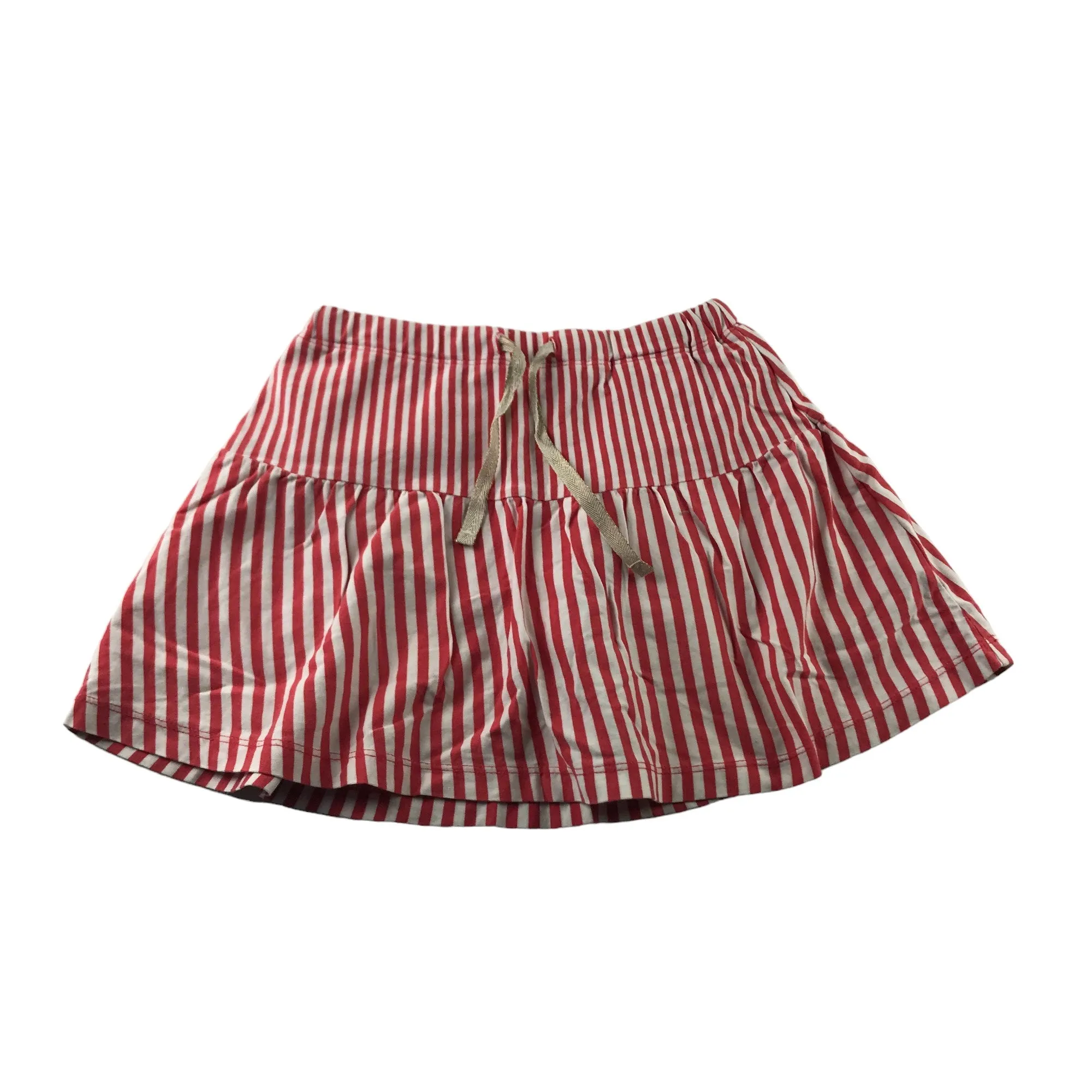 Boden Skirt Age 7 Pale Red and White Stripe Cotton