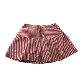 Boden Skirt Age 7 Pale Red and White Stripe Cotton