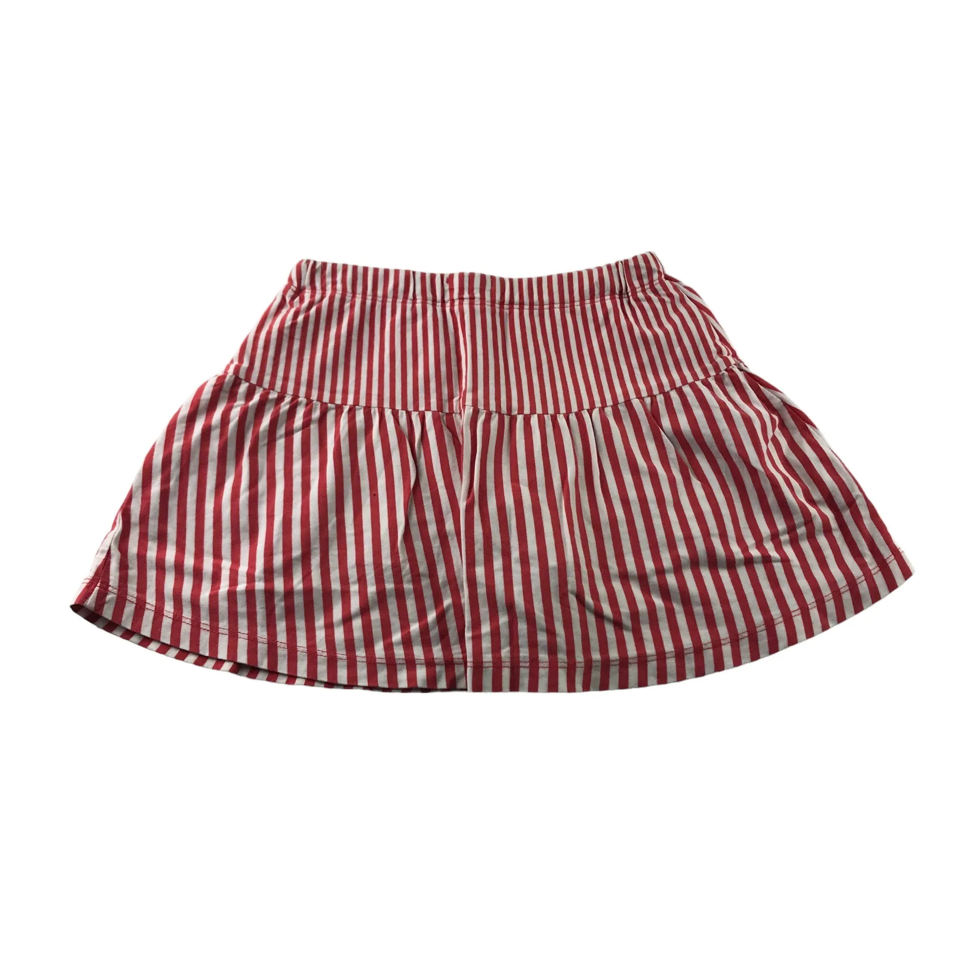 Boden Skirt Age 7 Pale Red and White Stripe Cotton