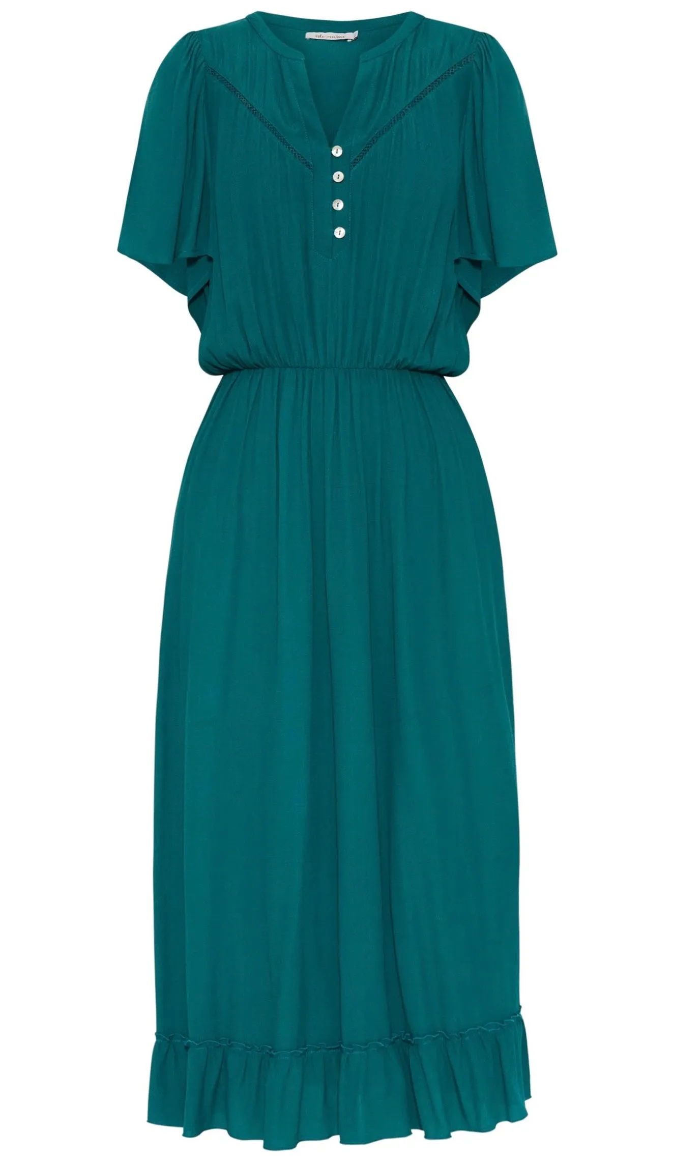 Botanical Midi Dress Teal