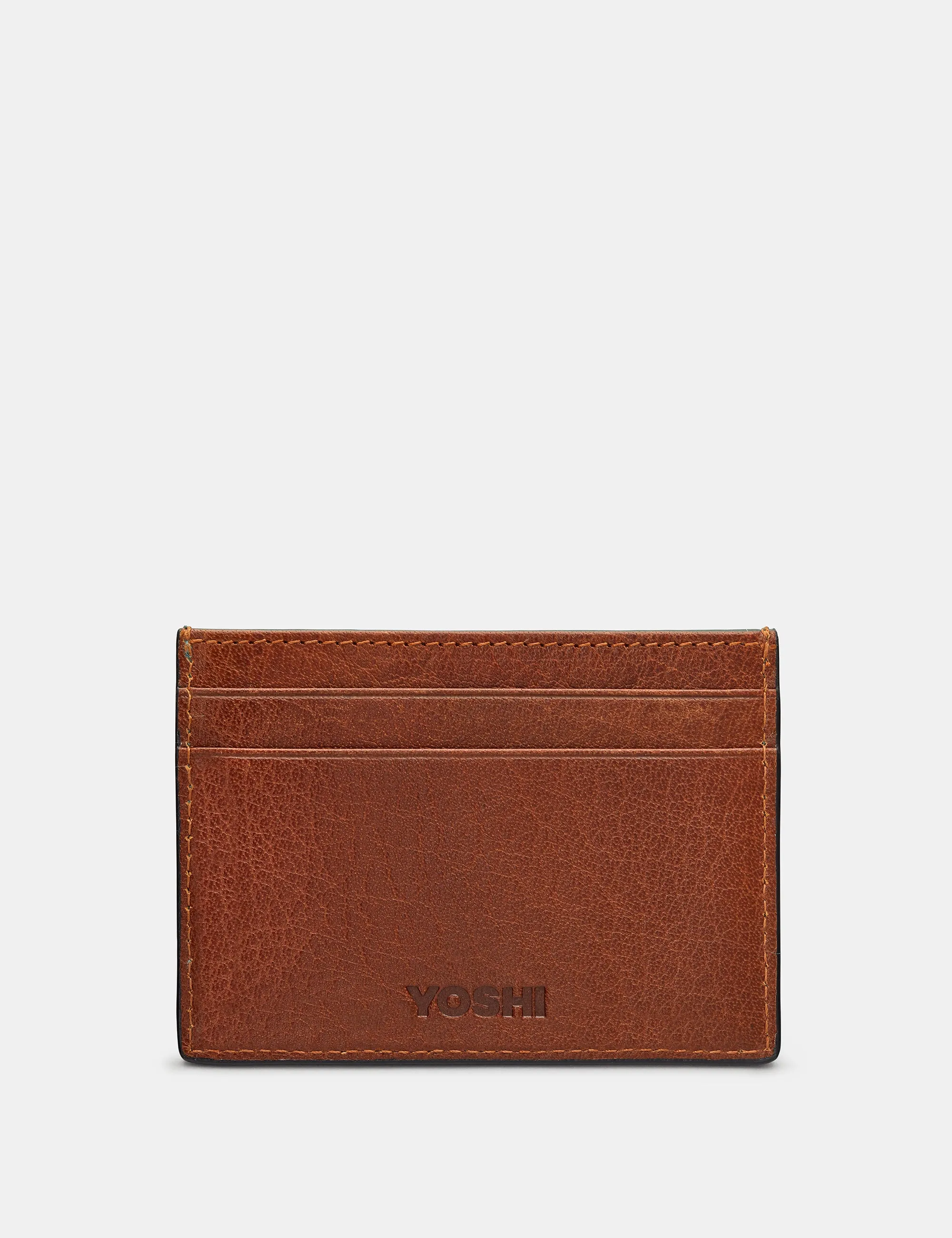 Brown And Tan Leather Academy Card Holder