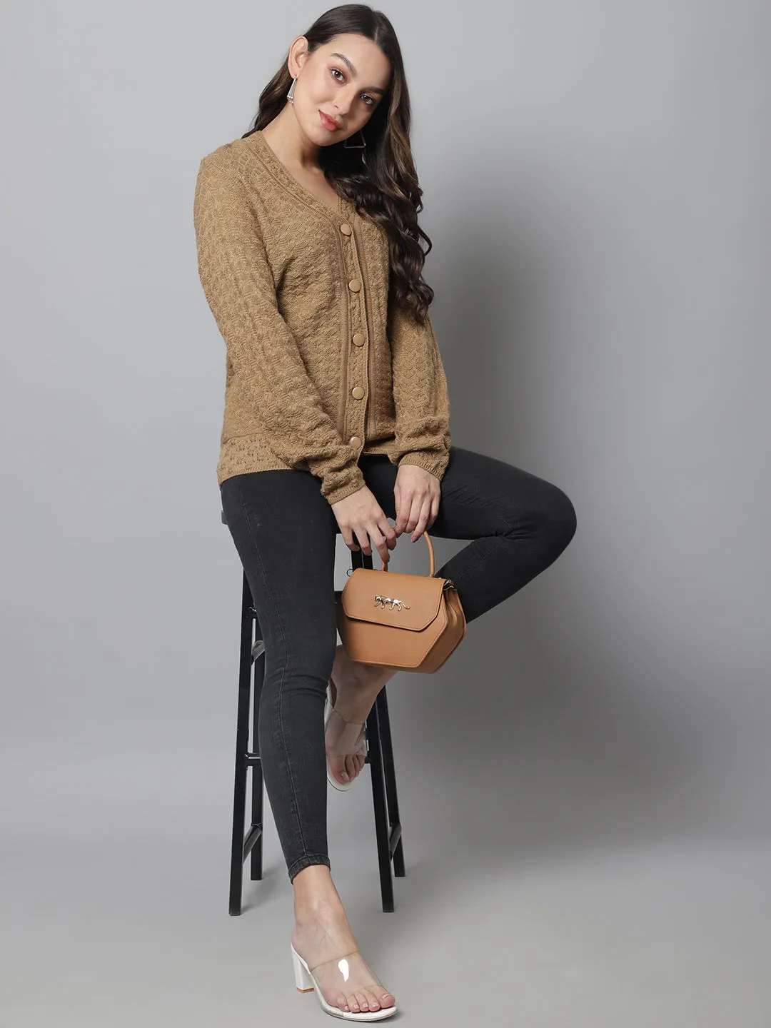 Cantabil  Women Beige Sweater