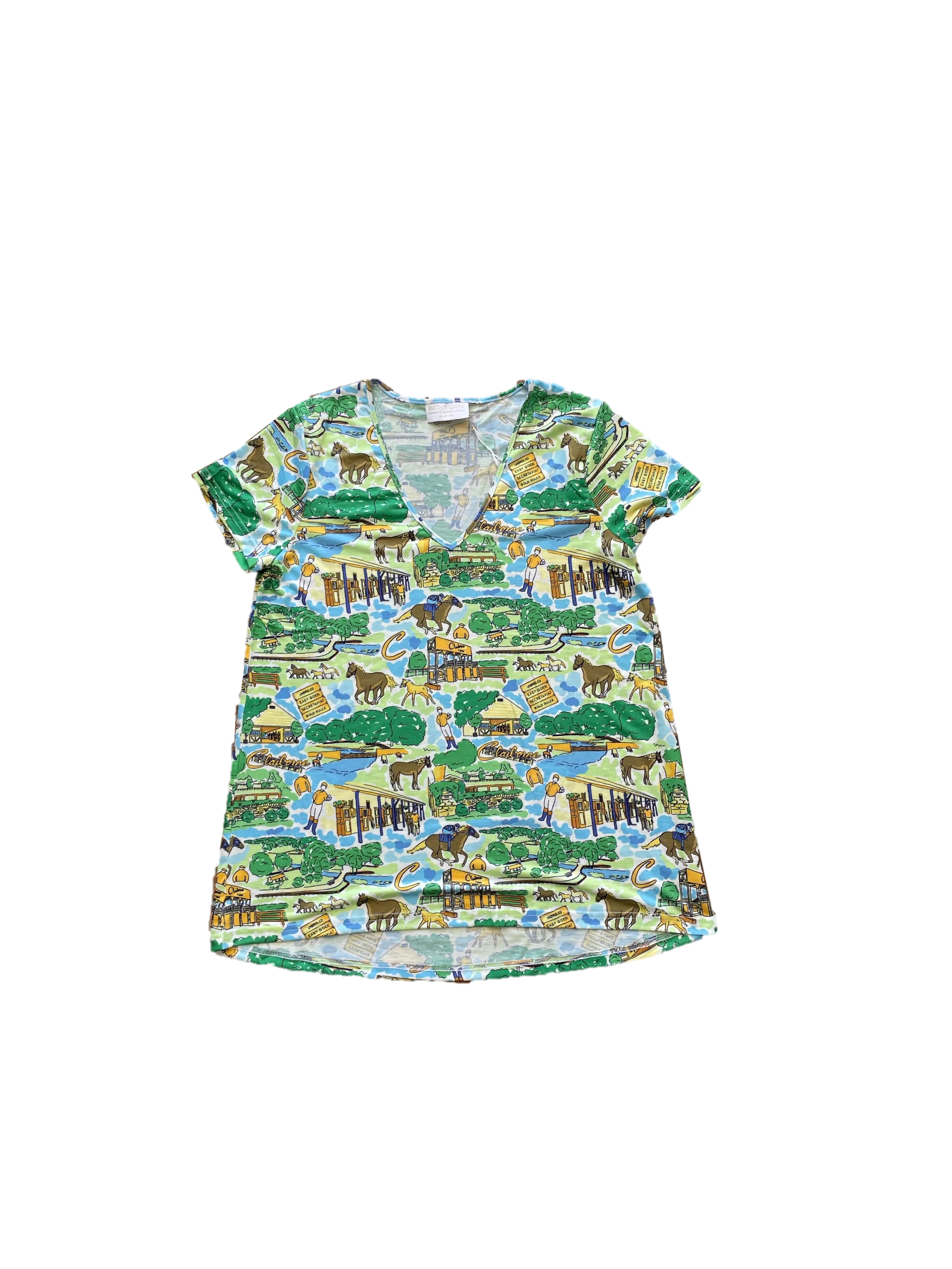 Claiborne Farm Print Women's V-Neck Shirt