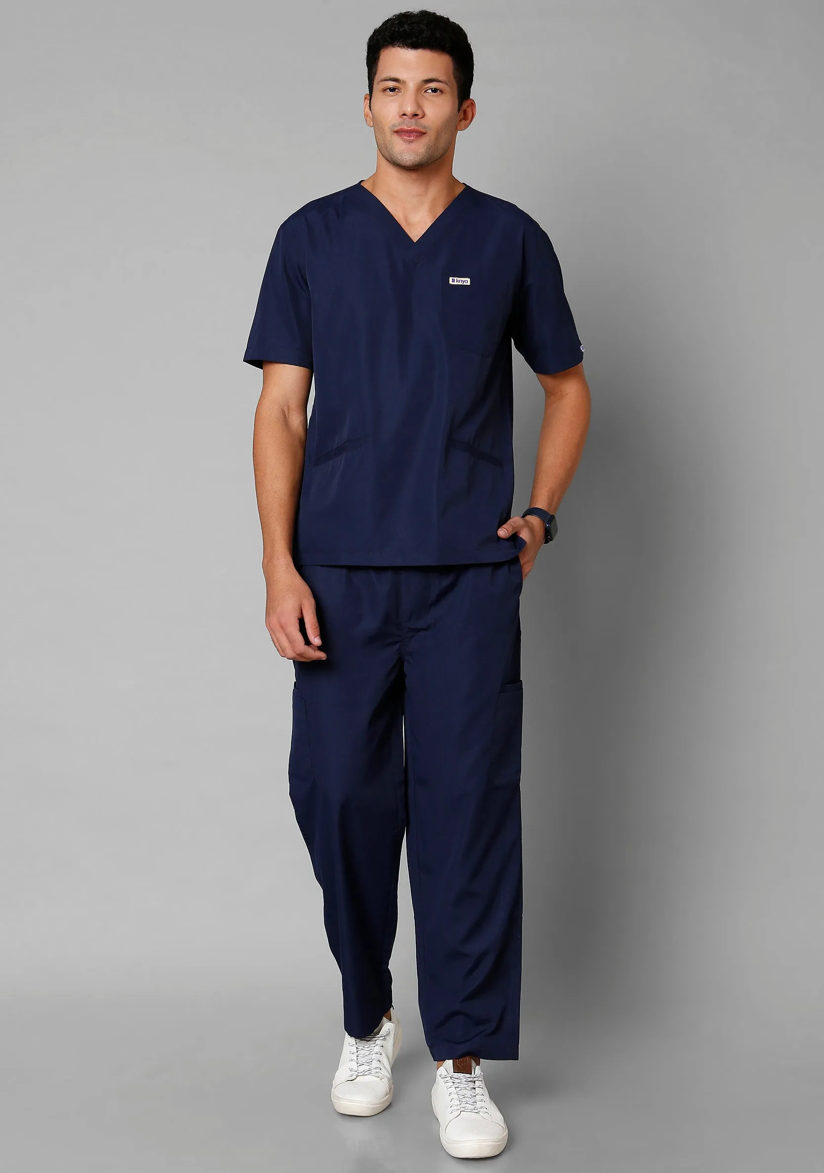 Classic Men's 10 Pocket (Navy Blue) Scrub