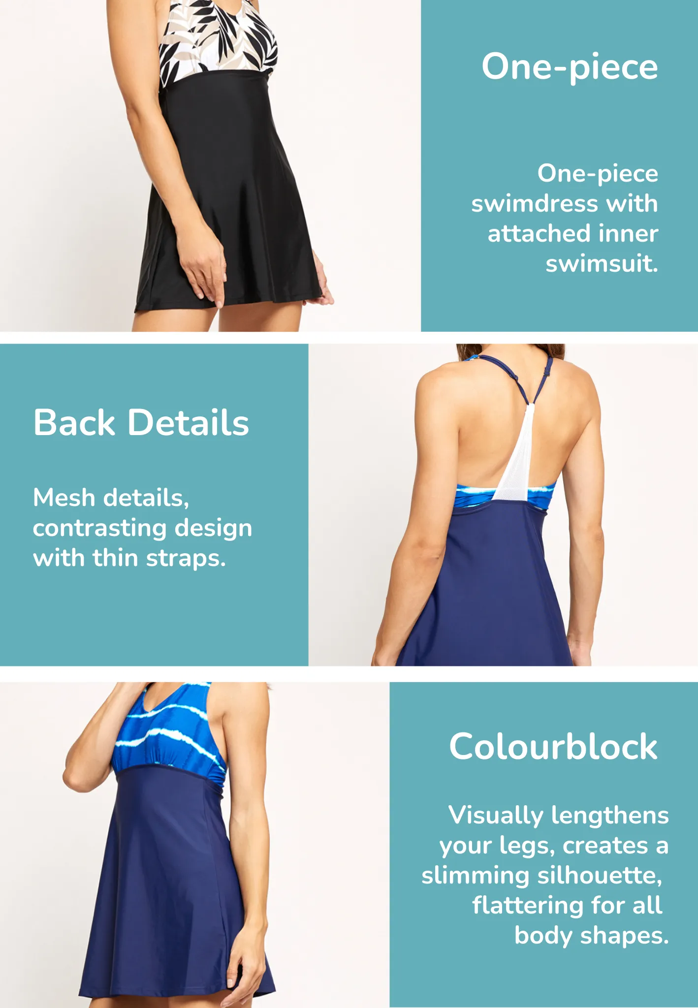 Colourblock Swimdress (Variety)