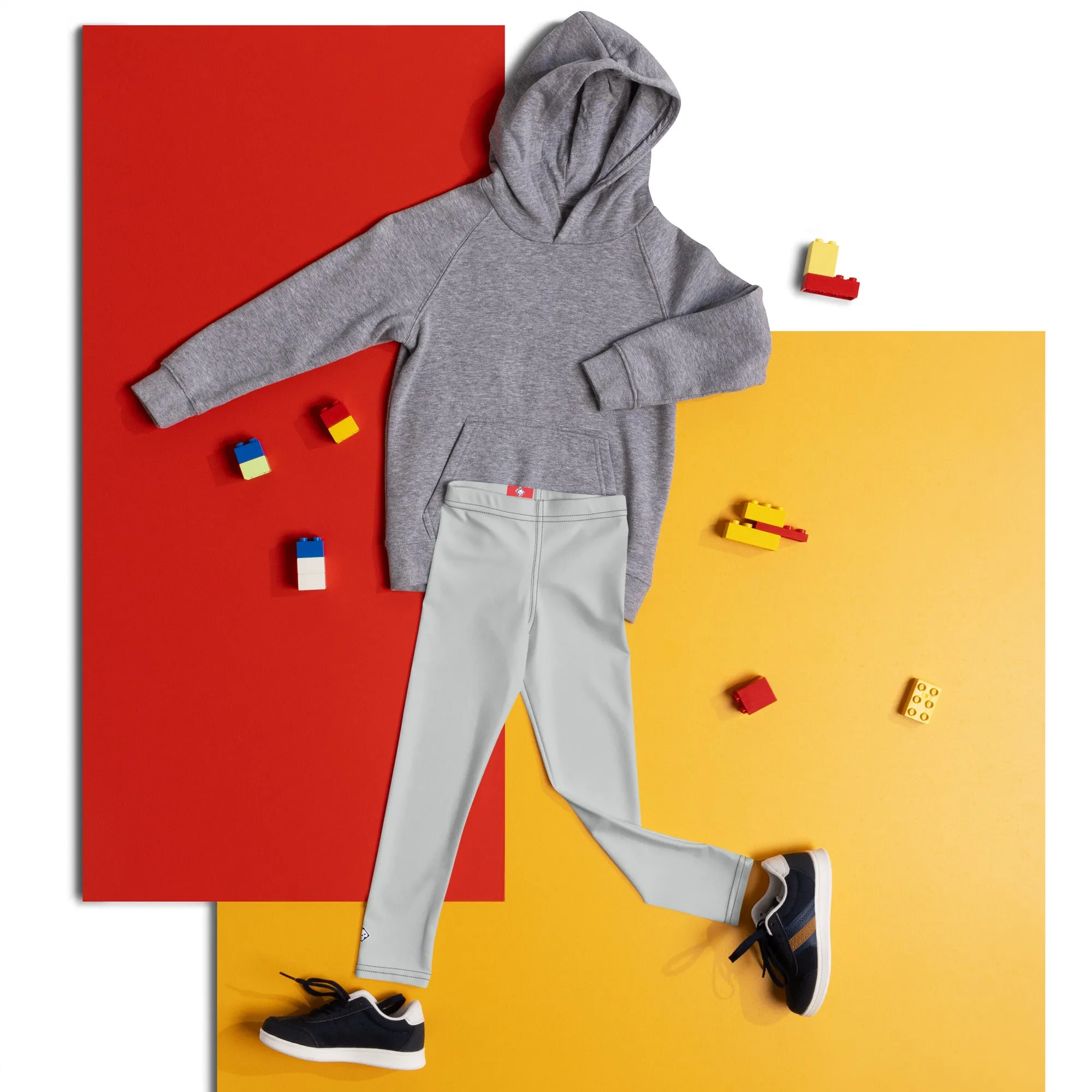 Comfort in Motion: Solid Color Leggings for Active Boys - Smoke