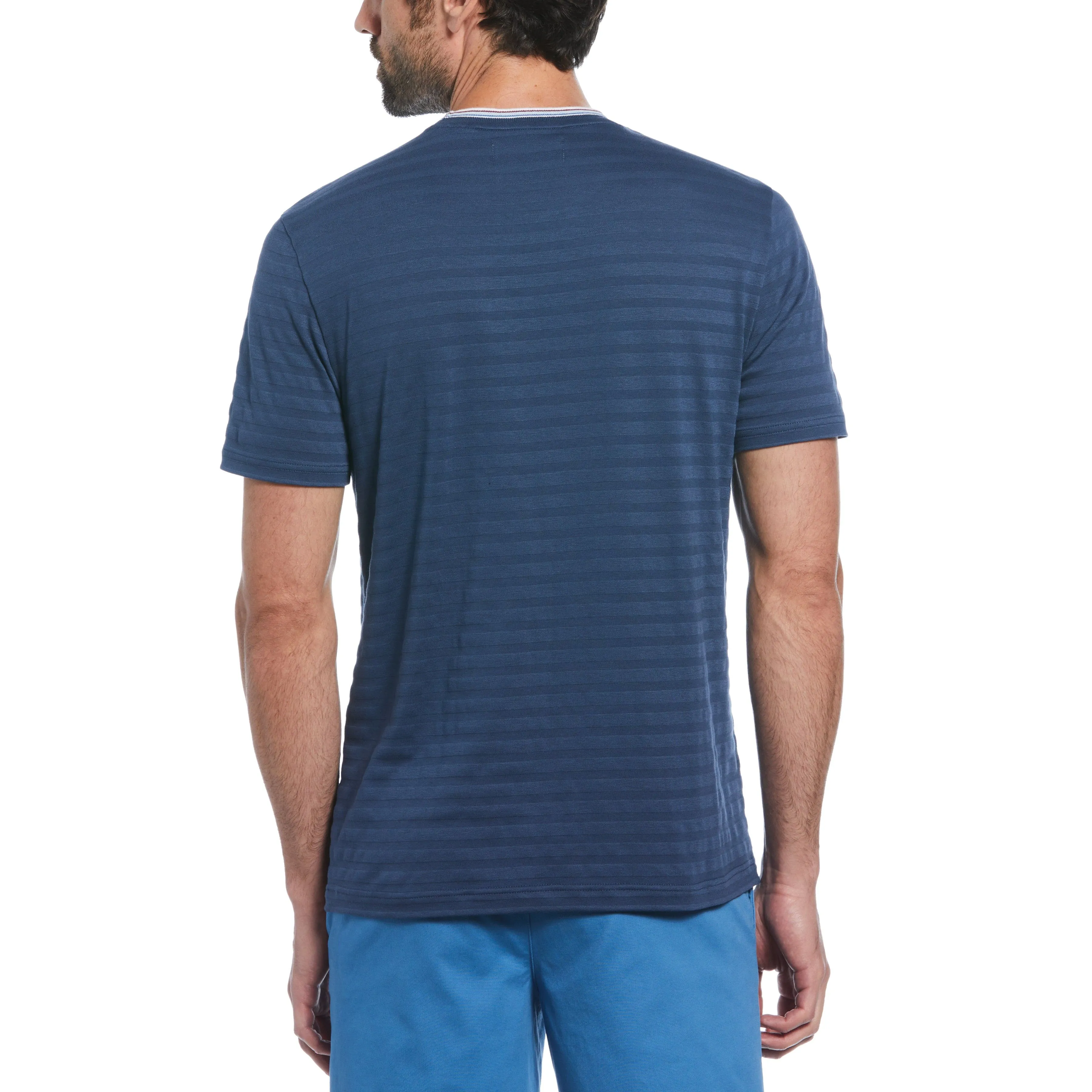 Cotton Jacquard Solid Tipping Tee