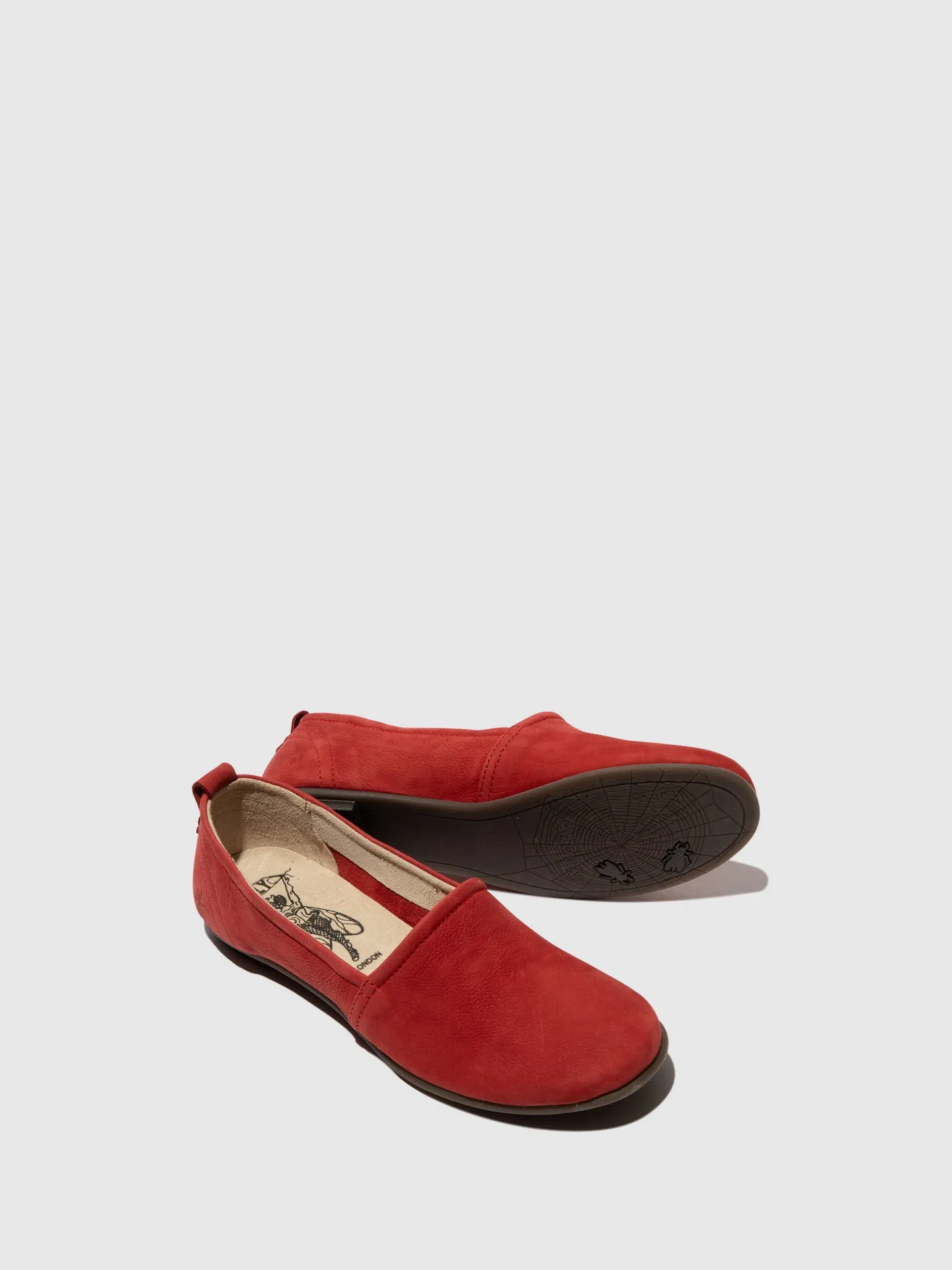 Crimson Round Toe Ballerinas