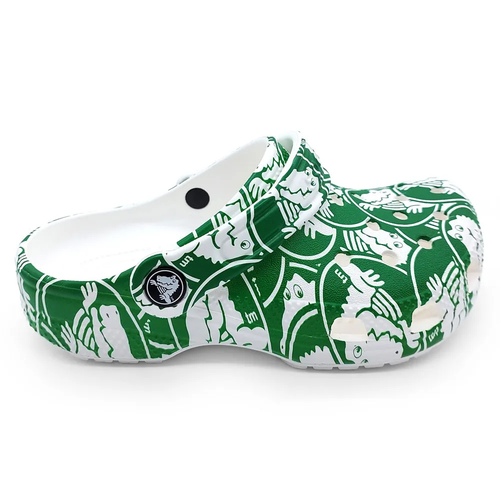 Crocs Kids 210007-3WH Classic Duke Print Clog Green Ivy